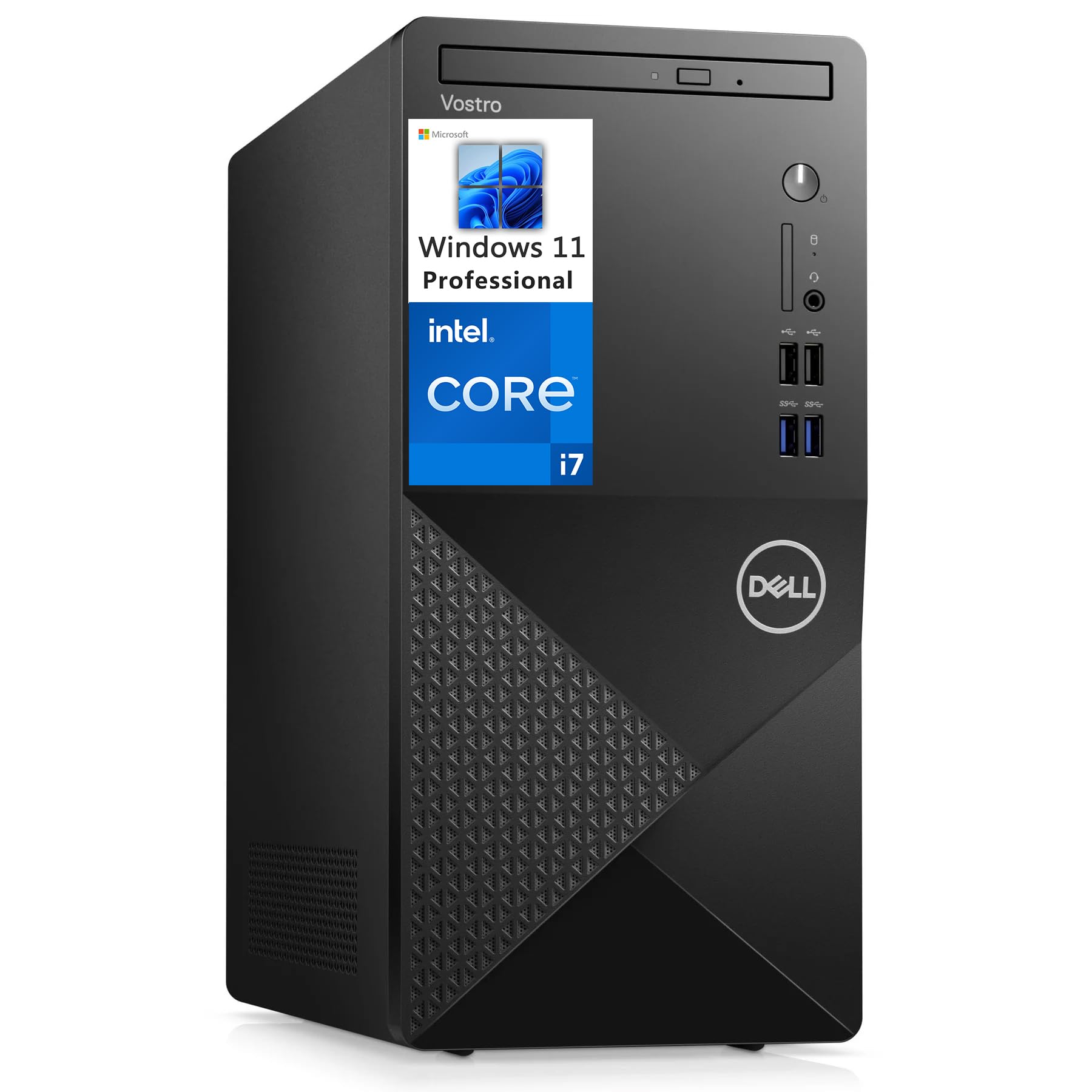 Dell 2023 Vostro 3910 Business Tower Desktop, 12th Gen Intel 12-Core i7-12700 up to 4.9GHz, 32GB DDR4 RAM, 1TB PCIe SSD, DVDRW, 802.11AC WiFi, Bluetooth 5, Keyboard & Mouse, Windows 11 Pro