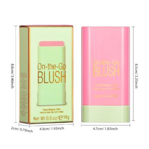 BEFIVECOK Blush Stick for Cheeks - Cream Makeup Blush Wand, Solid Moisturizer Stick for Cheeks Tint, Natural Blendable Waterproof Korean Matte Long-Lasting Smooth Blushes (#01 Shy Pink)