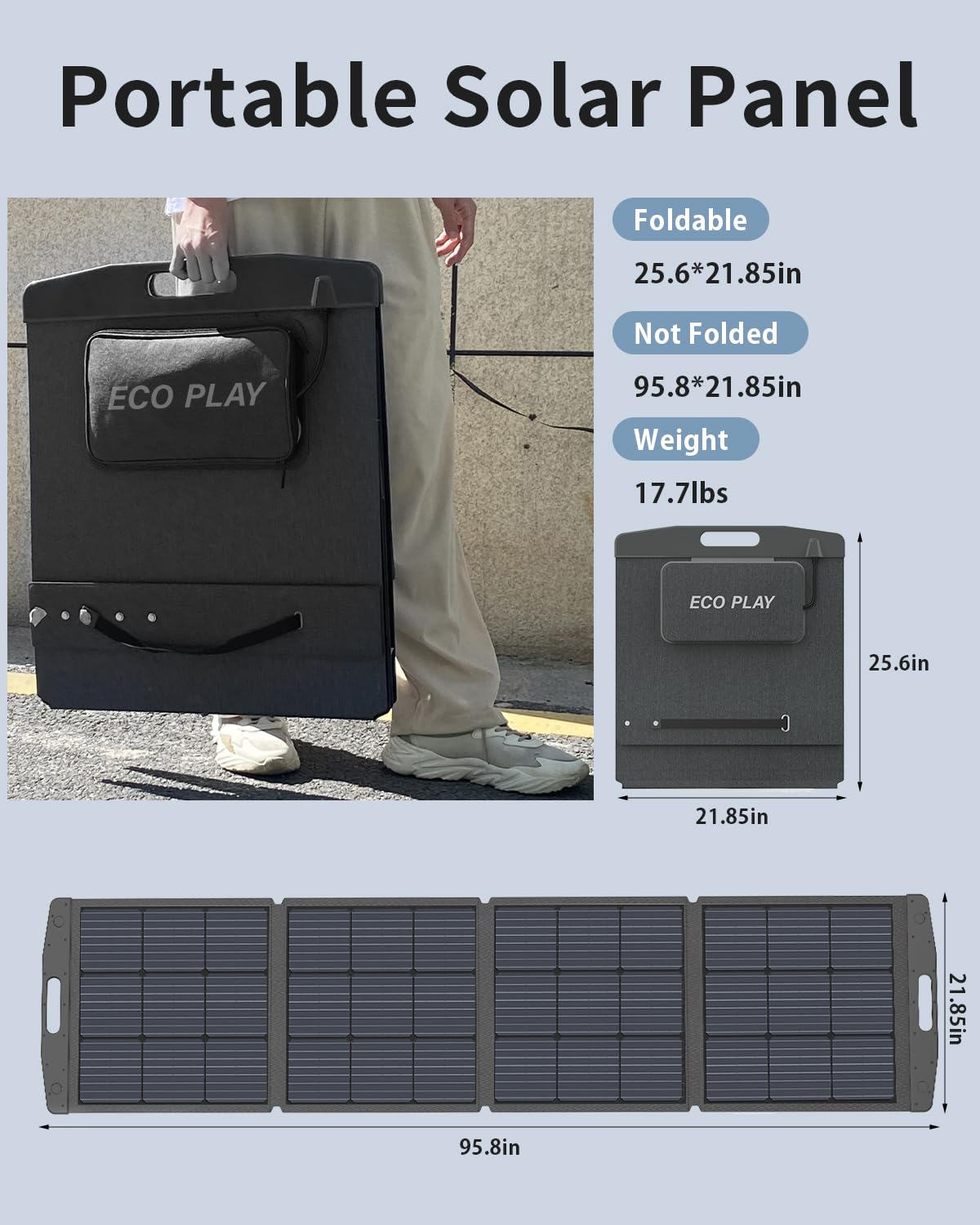 Solar Panel, Foldable Portable Solar Panel Battery Charger Kit with Adjustable Kickstand, Wire Storage Bag, MC4 Cable, IP67 Waterproof for Portable Power Station Camping Tent Home Off-Grid RV (200W)