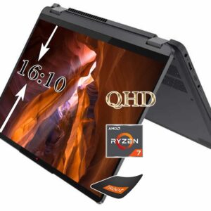 Lenovo Flex 5 | 14" 16:10 QHD 2-in-1 Touchscreen Laptop | AMD 8-Core R7 5700U | Wi-Fi 6 | Fingerprint Reader | Backlit KB | Win11 W/Mouse Pad(16GB RAM | 2TB PCIe SSD)