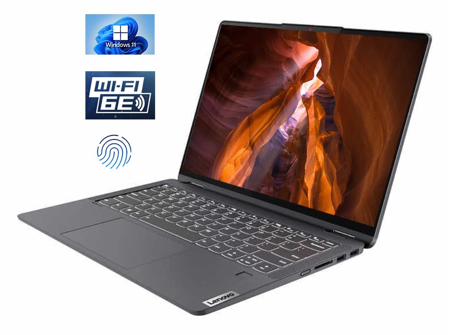 Lenovo Flex 5 | 14" 16:10 QHD 2-in-1 Touchscreen Laptop | AMD 8-Core R7 5700U | Wi-Fi 6 | Fingerprint Reader | Backlit KB | Win11 W/Mouse Pad(16GB RAM | 2TB PCIe SSD)
