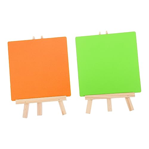 STOBOK 2pcs Color Blackboard Standing Easel Menu Chalkboard Desktop Easel Small Pictures Easel Stand Chalkboard Wood Stand Desk Signs Chalkboard Ornament Wood Chalkboard with Stand Donut