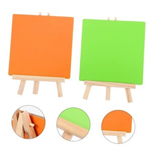 STOBOK 2pcs Color Blackboard Standing Easel Menu Chalkboard Desktop Easel Small Pictures Easel Stand Chalkboard Wood Stand Desk Signs Chalkboard Ornament Wood Chalkboard with Stand Donut