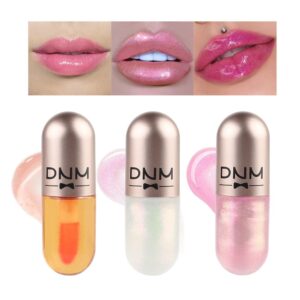 bingbrush 3 pcs color changing lip gloss tinted, pink plumping magic mood lipstick lip glaze, high-shine clear lip stain lip balm lip care, longlasting moisturizing lip glow oil