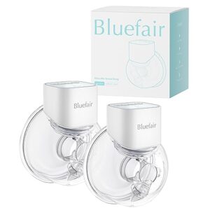 bluefair breast pump, wearable breast pump, breast pump hands-free, wearable pumps for breastfeeding, 3 modes & 12 levels, smart display, memory and anytime pause function-24mm, 2 pack(white)