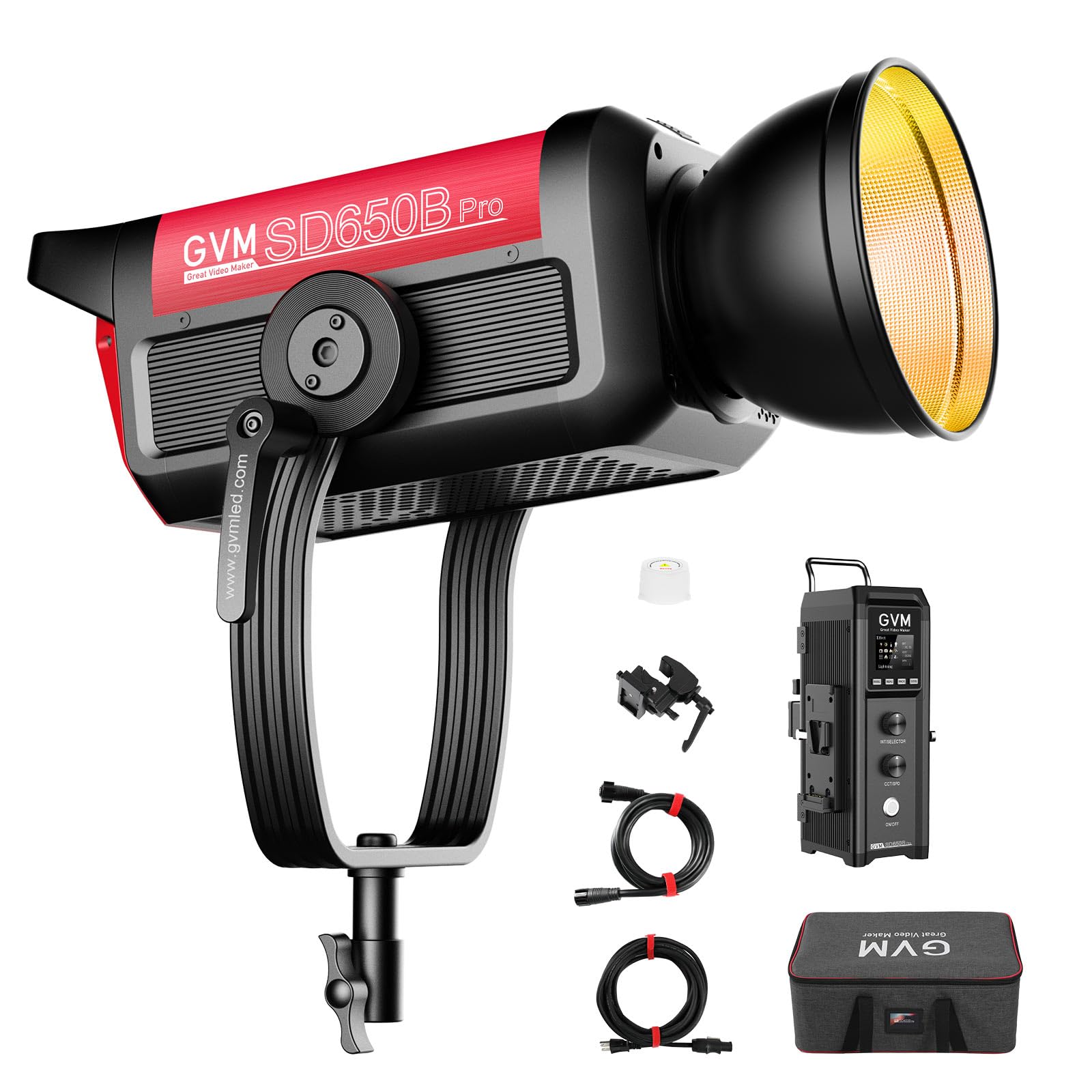 GVM Pro SD650B 650W Led Video Light, Studio Light with Bowen Mount, 81300lux/m Photography Lighting kit with 45° Standard Cover, Continuous Output Video Lighting with Controller, CRI 97+, 2700-6800K