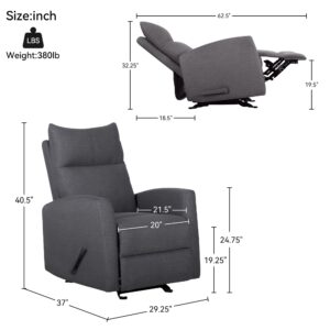 Soft Fabric Manual Glider Recliner,Comfy Living Room and Bedroom Recliner Chair Nursery Glider