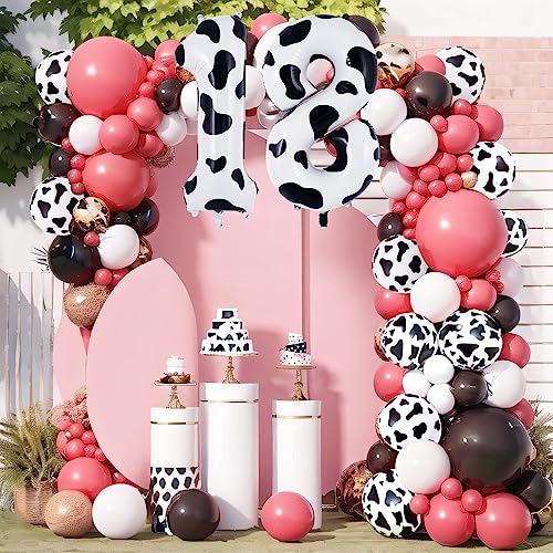 Cow Print Number 1 Balloon, Large 40 Inch Cow Number Birthday Balloons, Foil Mylar Number 1 Balloons for 1st first Birthday Party Decorations Supplies Animal Farm Cowboy Cowgirl Themed Party