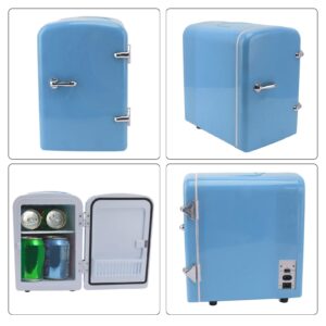 Skincare Fridge, 4L DC12V Mini Portable Compact Personal Fridge Cooler and Warmer, 36W Cosmetic Makeup Mini Fridge for Skin Care, Car Cooler for Bedroom, Dorm, Office, Car, Home (Blue)