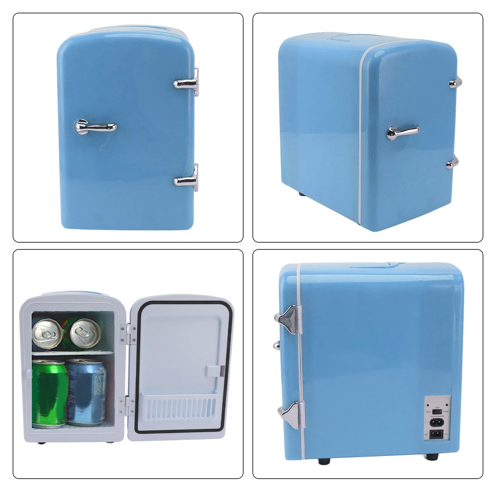 Skincare Fridge, 4L DC12V Mini Portable Compact Personal Fridge Cooler and Warmer, 36W Cosmetic Makeup Mini Fridge for Skin Care, Car Cooler for Bedroom, Dorm, Office, Car, Home (Blue)