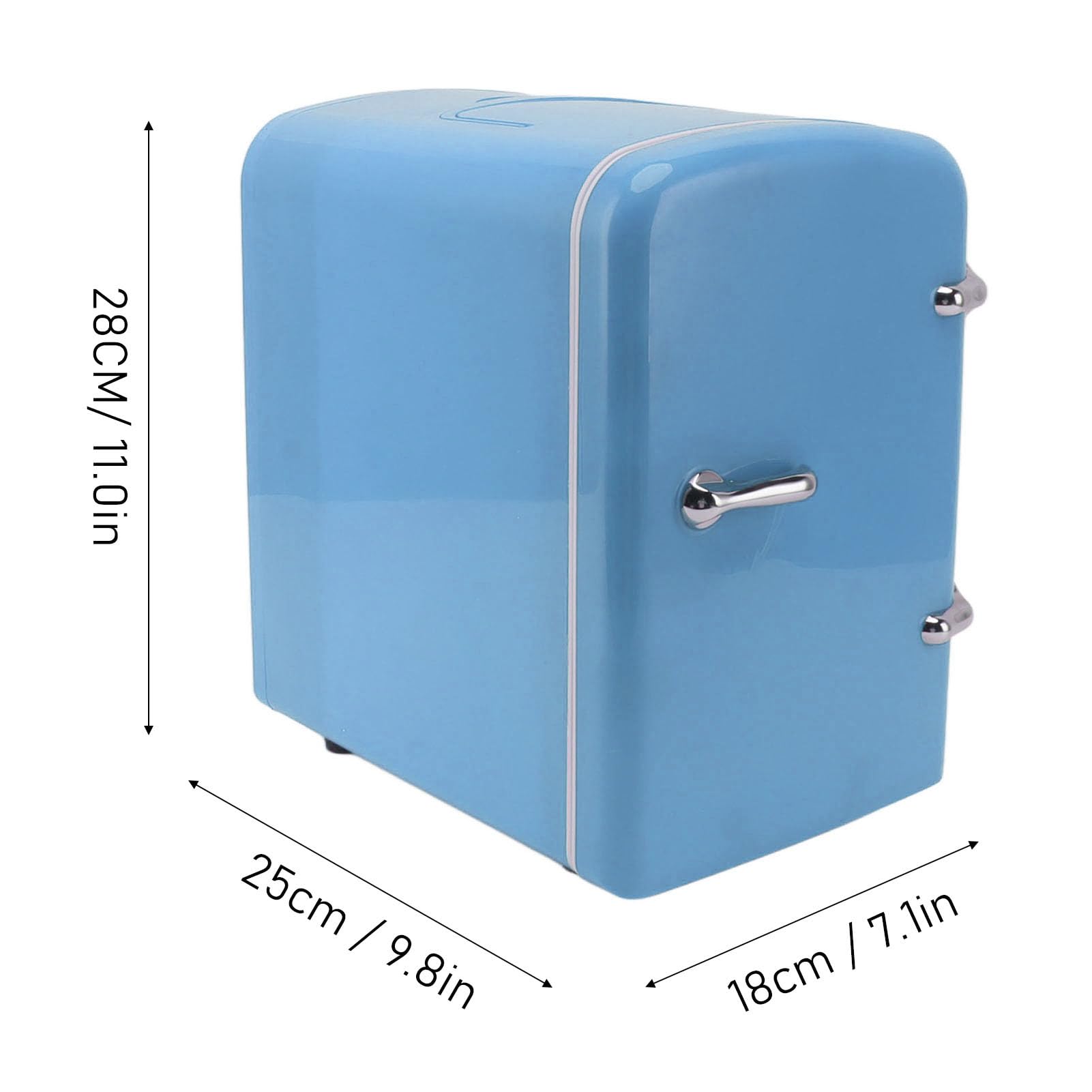 Skincare Fridge, 4L DC12V Mini Portable Compact Personal Fridge Cooler and Warmer, 36W Cosmetic Makeup Mini Fridge for Skin Care, Car Cooler for Bedroom, Dorm, Office, Car, Home (Blue)