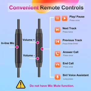 3.5mm Replacement Audio Cable for Beats Headphones Cord Wire Aux Cable Compatible with Beats Solo2 Solo3 Studio3 Wireless HD Pro by Dr. Dre Sony WH-1000XM4 WH-1000XM5 with In-line Mic & Volume Control