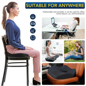 Seat Cushion for Desk Chair Cushion for Hip Tailbone Pain Relief Memory Foam Seat Cushion for Car, Driver, Office Desk Chair Cushion for Gaming Ergonomic Patented Office Chair Cushion Pad Donut Pillow