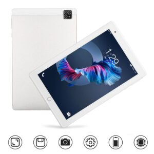 CUIFATI 8in Tablet, Android 10, 4GB RAM 64GB ROM, Expandable 128GB, 8in HD IPS Display, Front 2MP Rear 8MP Camera, 8800mAh Battery, Support Calls, Type C Charging, WiFi 2.4G (US Plug)