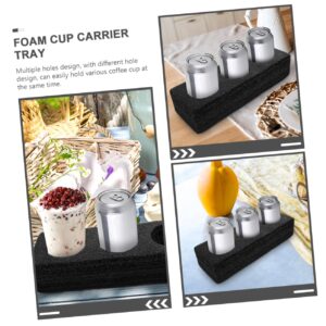 3 Pcs Drink Cup Holder Coffee Cup Holder Coffee Tray Mugs Coffee Mugs Drinks Carrier Cup Carrier Tray Foam Coffee Cup Holder Pearl Cotton Porous Black Cups and re-usable