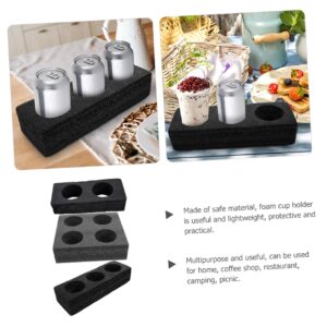 3 Pcs Drink Cup Holder Coffee Cup Holder Coffee Tray Mugs Coffee Mugs Drinks Carrier Cup Carrier Tray Foam Coffee Cup Holder Pearl Cotton Porous Black Cups and re-usable