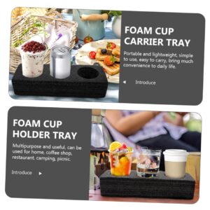 3 Pcs Drink Cup Holder Coffee Cup Holder Coffee Tray Mugs Coffee Mugs Drinks Carrier Cup Carrier Tray Foam Coffee Cup Holder Pearl Cotton Porous Black Cups and re-usable