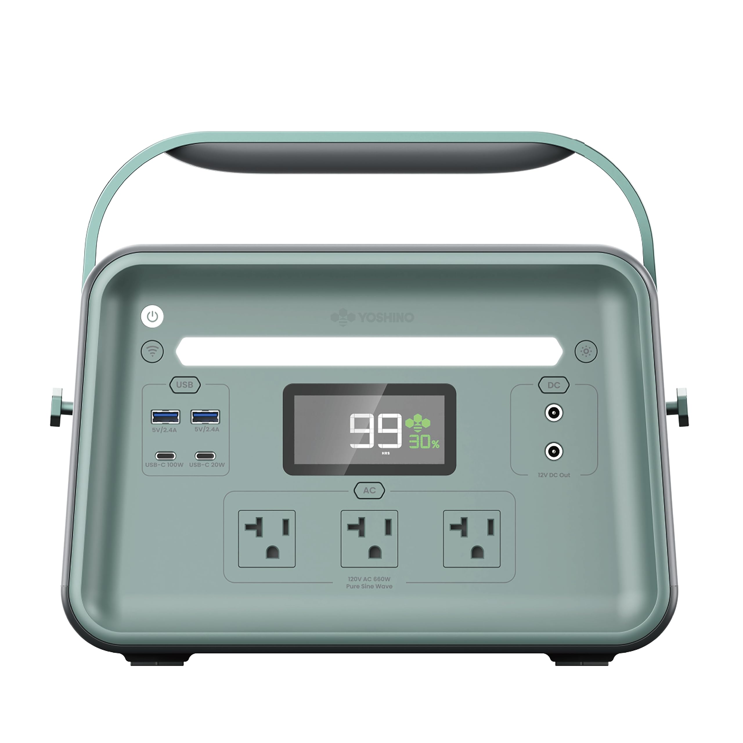 Yoshino B660 SST True Solid-State Portable Power Station 602Wh, Solar Optional Generator, Recharges from 0 to 80% in 4 hours for Emergency, Travel, Outdoor Camping, Vans/RV