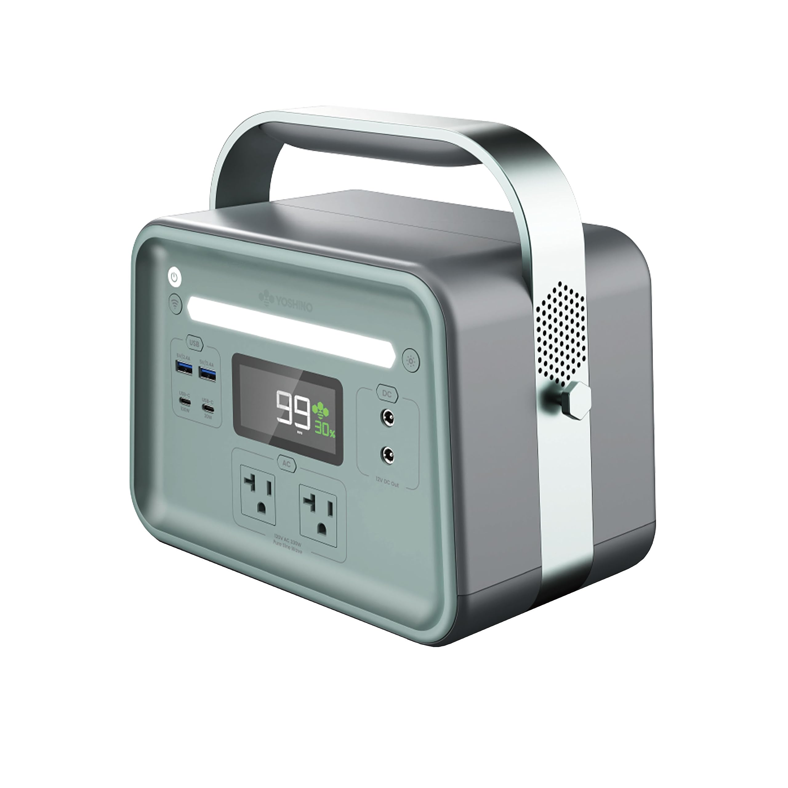 Yoshino B330 SST True Solid-State Portable Power Station 241Wh, Solar Optional Generator, Recharges from 0 to 80% in 2 hours for Emergency, Recreation, Outdoor, Camping