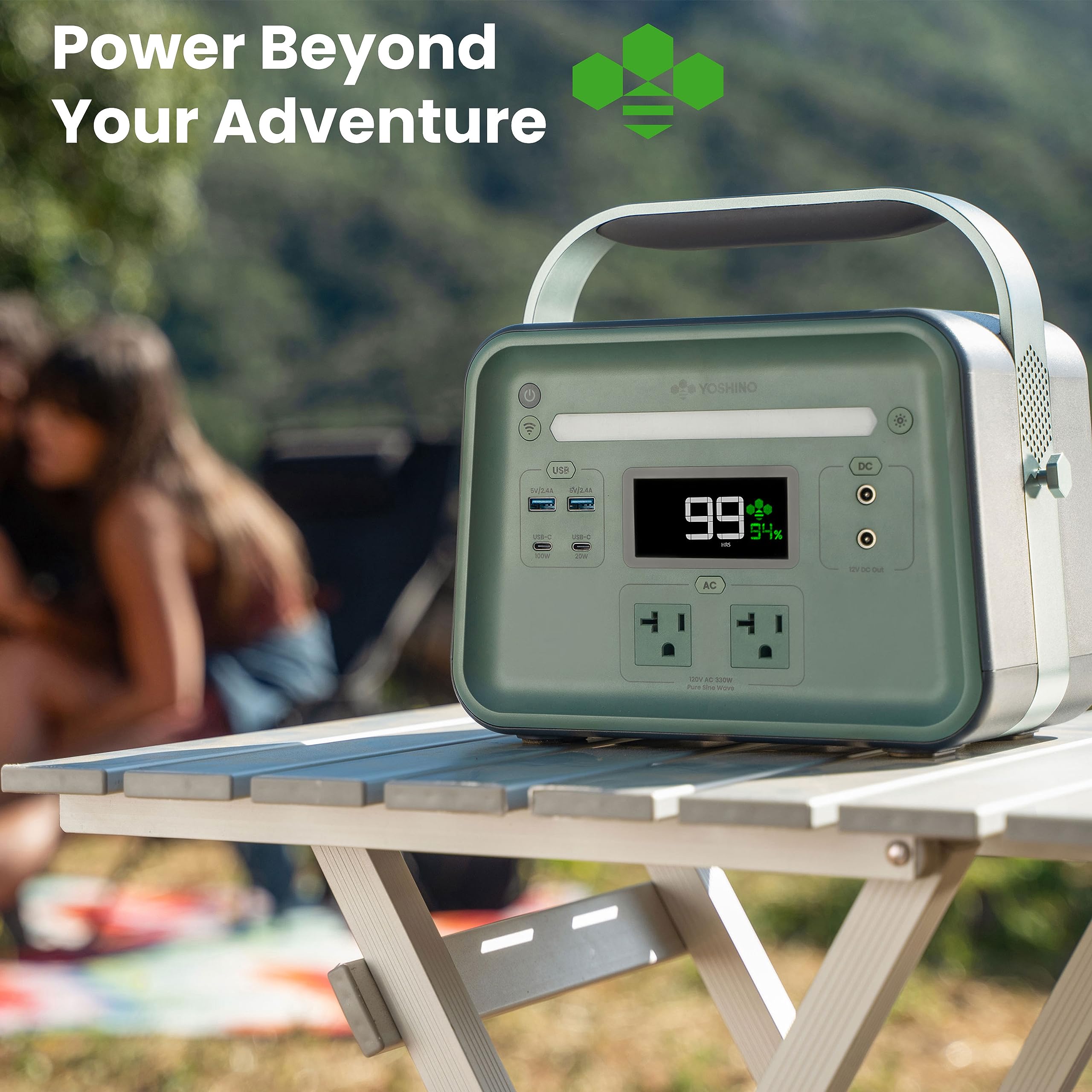 Yoshino B330 SST True Solid-State Portable Power Station 241Wh, Solar Optional Generator, Recharges from 0 to 80% in 2 hours for Emergency, Recreation, Outdoor, Camping