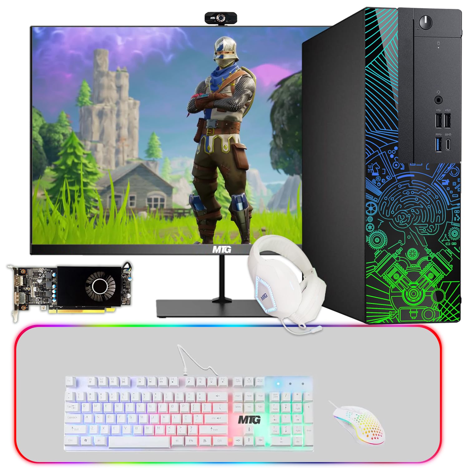 Lumos 8 Gaming Desktop PC, Intel Core i7 7th Gen, 16GB RAM, 2TB HDD, AMD RX 550 4GB GDDR5 Graphics Card, 22 Inch 75hz Monitor, PCI-E Bluetooth | Wi-Fi, RGB Kit, Win 10 Pro (Renewed)