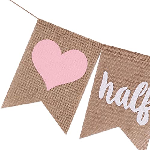 Half Way To One Banner - Half Birthday Banner, Its my 1/2 Birthday, Half Birthday Decorations, Burlap Birthday Banner, 6 Month Photo Prop,Best Birthday Party Supplies