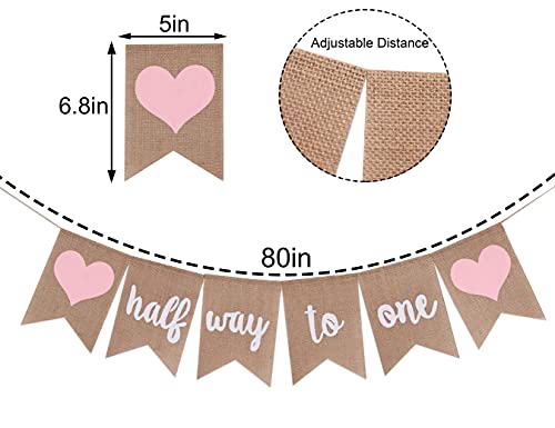 Half Way To One Banner - Half Birthday Banner, Its my 1/2 Birthday, Half Birthday Decorations, Burlap Birthday Banner, 6 Month Photo Prop,Best Birthday Party Supplies