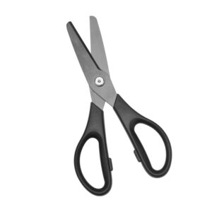 all purpose ceramic scissors 8" black straight shears non-sticking sharp blade comfort abs grip blunt tip safety cutting tool for office school crafting kitchen