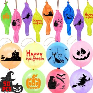 yuzshin 50pcs halloween punch balloons for kids,halloween party game favors, halloween giveaways, trick or treat toys, halloween games, kids halloween goodies