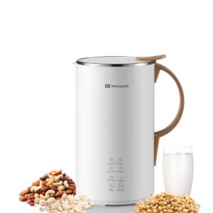 OK MOKKOM Automatic Nut Milk Maker 20 oz Soy Milk Maker, Homemade Almond, Oat, Coconut, Soy, or Plant-Based Milk Dairy Free Beverages, Almond Milk Maker with Delay Start/Boild Water/Self Clean - White