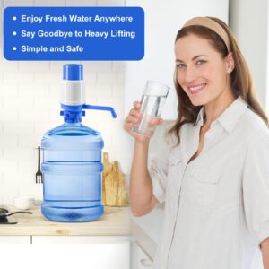 Manual Water Dispenser for 5 Gallon Bottle – Hand Press 5 Gallon Water Dispenser, Universal Fit for 2-5 Gallon Crown Top Jugs - 3 Tube Lengths, Protective Spout Cap, Cleaning Brush, BPA-Free