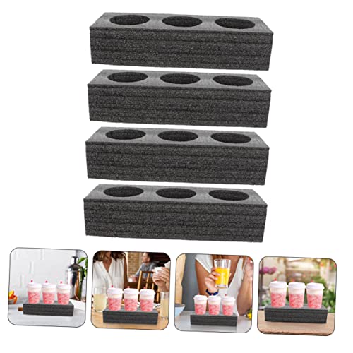 4pcs Milk Tea Drink Cup Holder Takeout Drink Hot and Cold Cup Carrier Drink Carrier Tray Take Out Cup Holder Takeout Cup Trays Tea Bottle Holders Milk Tea Cup Pearl re-usable