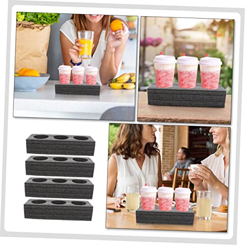 4pcs Milk Tea Drink Cup Holder Takeout Drink Hot and Cold Cup Carrier Drink Carrier Tray Take Out Cup Holder Takeout Cup Trays Tea Bottle Holders Milk Tea Cup Pearl re-usable