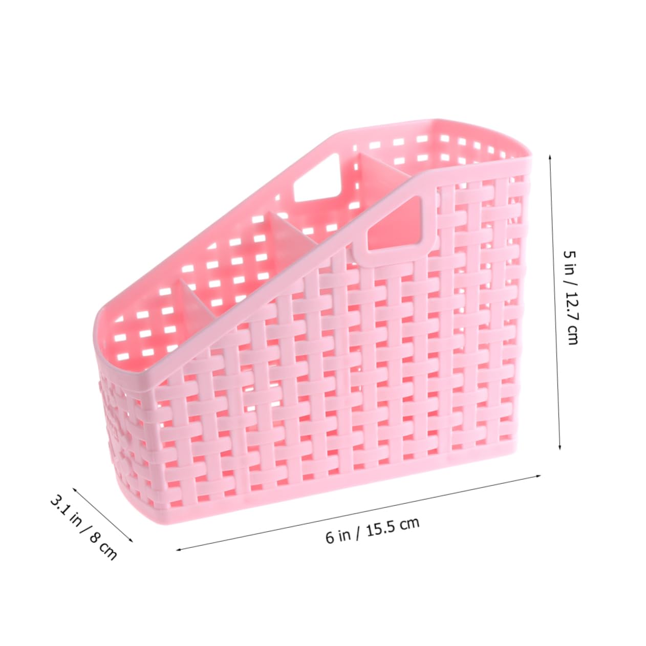 ibasenice 4 Plastic Storage Organizer Debris Storage Container 4 Grids Storage Box Makerup Organizer Make up Storage Basket Pink Plastic Storage Organizer