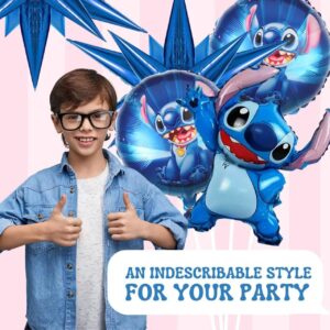 5PCS Cartoon Theme Blue Balloons 18" and 22" Cartoon Birthday Party Decorations for Cartoon Balloons Arch Birthday Party Decorations