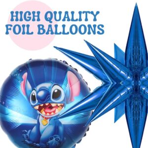 5PCS Cartoon Theme Blue Balloons 18" and 22" Cartoon Birthday Party Decorations for Cartoon Balloons Arch Birthday Party Decorations