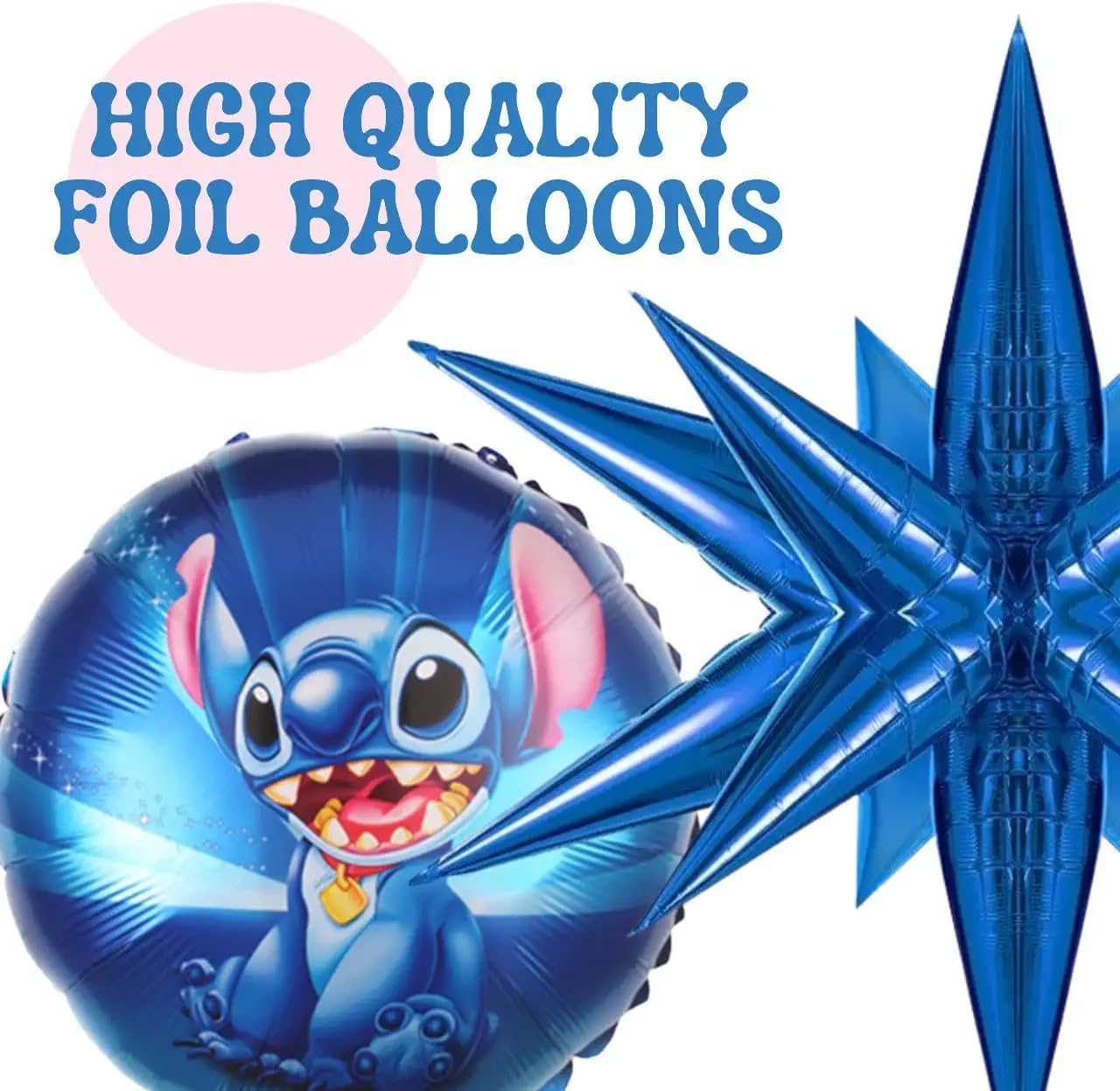 5PCS Cartoon Theme Blue Balloons 18" and 22" Cartoon Birthday Party Decorations for Cartoon Balloons Arch Birthday Party Decorations