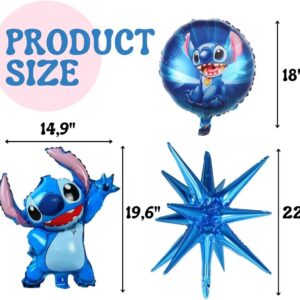 5PCS Cartoon Theme Blue Balloons 18" and 22" Cartoon Birthday Party Decorations for Cartoon Balloons Arch Birthday Party Decorations