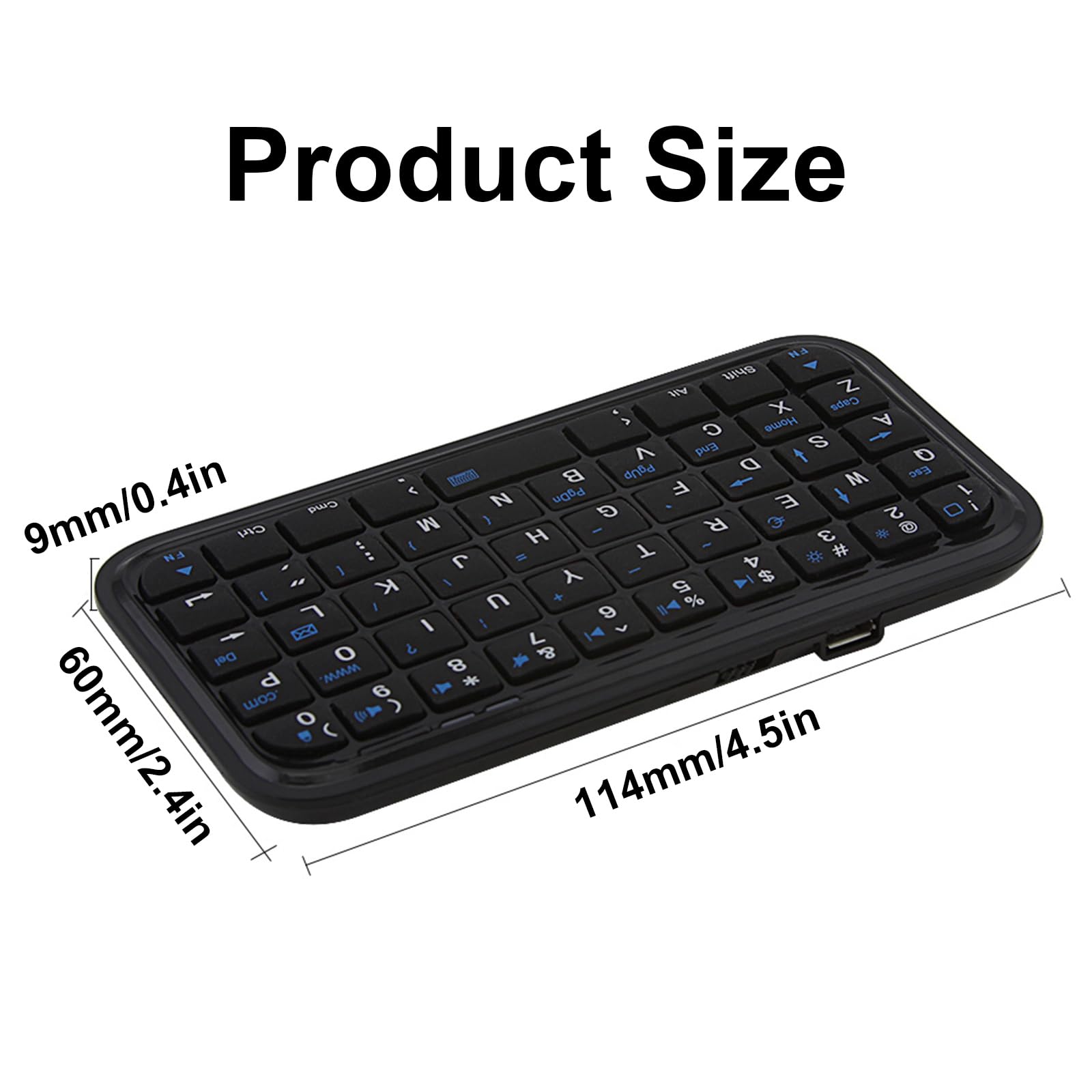 Wireless Bluetooth Keyboard Ultra Slim Silent Mini Wireless Keyboard Rechargeable Portable Pocket Keyboard Travel Size Handheld 49 Keys Cordless Keyboard for iPhone iPad Android Laptop Windows, Mac