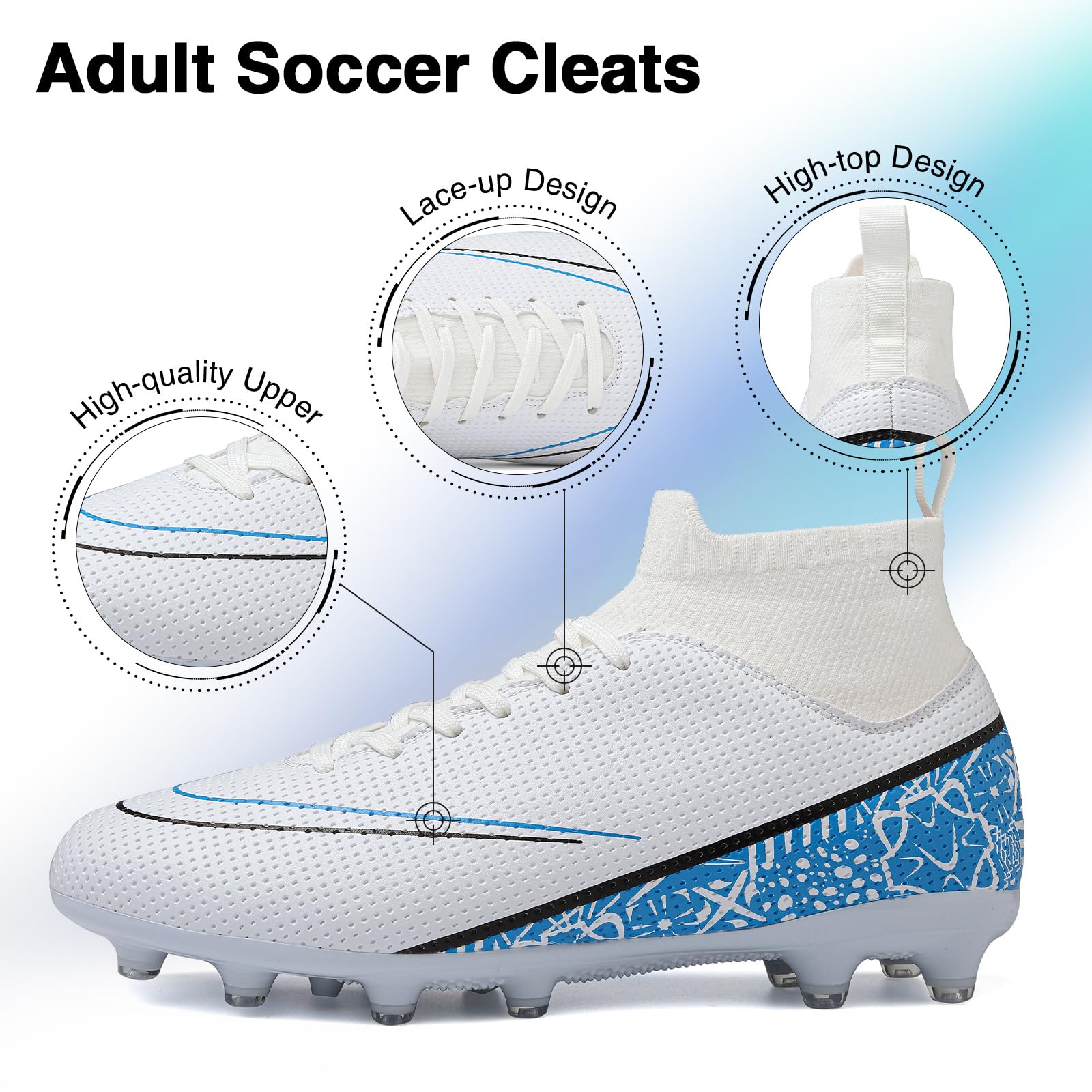 Soccer Cleats Mens Football Cleats Women Tacos de Futbol para Hombre Soccer Shoes for Big Boy High Top Football Boots Tacos de Futbol Zapatos de Futbol para Hombres Outdoor Soccer Shoes AG