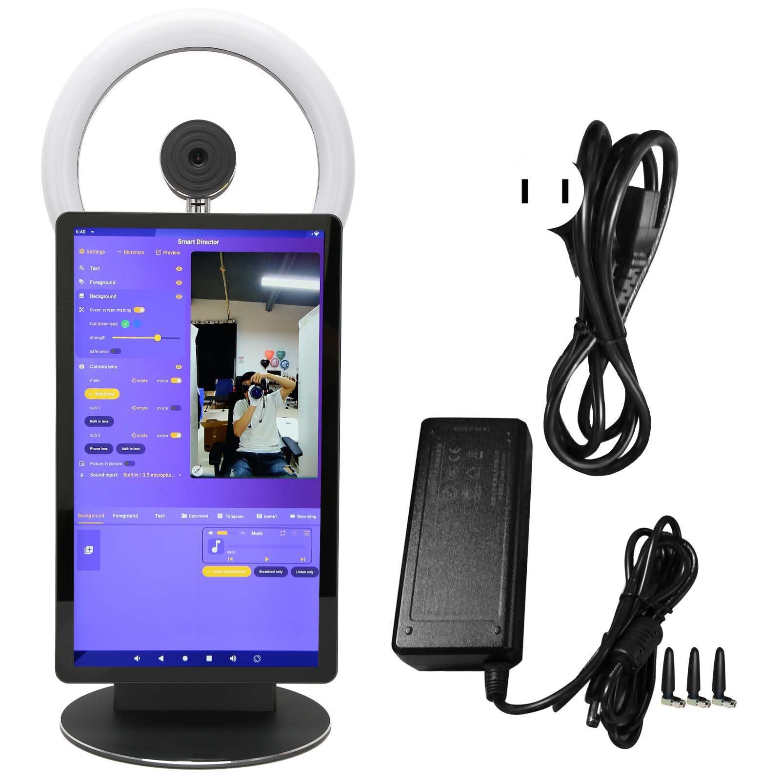 Desktop Live Broadcast Machine, 8MP Camera All in One Live Streaming Machine 2.4G 5G WiFi 5.0 8 Core 6nm CPU for 11.0 for Home (US Plug)