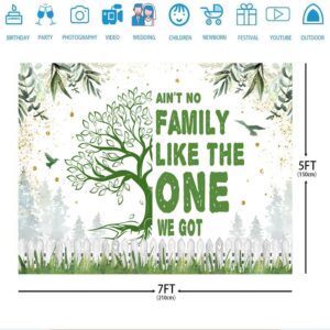 Ticuenicoa Family Reunion Backdrop 7x5ft Family Tree Leaves Welcome to Our Family Members Photography Background Gathering Gold and Green Party Decorations Supplies Photo Banner Booth Props