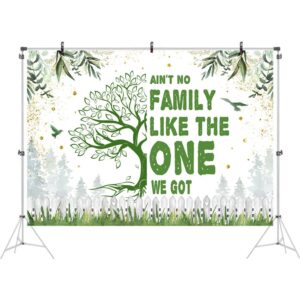 Ticuenicoa Family Reunion Backdrop 7x5ft Family Tree Leaves Welcome to Our Family Members Photography Background Gathering Gold and Green Party Decorations Supplies Photo Banner Booth Props