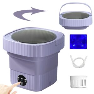 portable washing machine, foldable mini washing machine for socks, baby clothes, towels, underwear or delicate items, ideal for apartment, dorm, camping, rv travel and more (purple)
