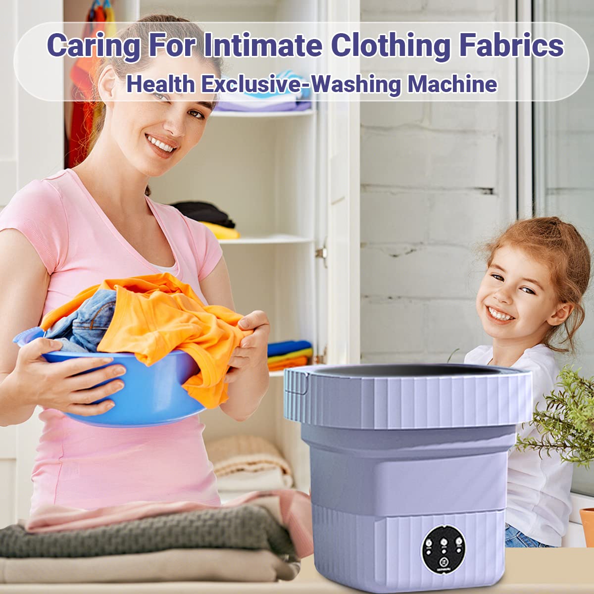 Portable Washing Machine, Foldable Mini Washing Machine for Socks, Baby Clothes, Towels, Underwear Or Delicate Items, Ideal for Apartment, Dorm, Camping, RV Travel and More (purple)