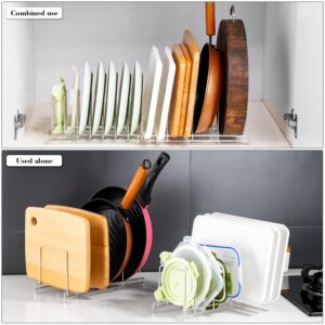 YQh Pot Cover Rack, Cutting Board Rack, 2 Pack,Kitchen Cabinet Or Counter Baking Tray Storage Box, Suitable For Baking Tray, Cutting Board, Frying Pan, Tray, Reusable Containers And Covers