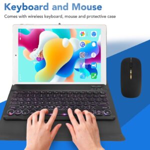 Pomya 2 in 1 Tablet, 10.1Inch 1920x1200 HD Display Android 11 Tablet with Mouse Keyboard, 4GB 64GB, Support 128GB Expand, 8MP 16MP Camera, 8800mAh Dual SIM Office Tablet (Gold)