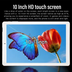 Pomya 2 in 1 Tablet, 10.1Inch 1920x1200 HD Display Android 11 Tablet with Mouse Keyboard, 4GB 64GB, Support 128GB Expand, 8MP 16MP Camera, 8800mAh Dual SIM Office Tablet (Gold)