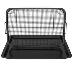 large size 19" x 12.8", air fryer basket for oven, stainless steel air fryer tray, oven air fryer basket baking sheet cookie sheet roasting basket