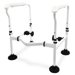 Sangohe Toilet Safety Rails - Toilet Safety Rails for Elderly - Toilet Safety Frame for Elderly, Handicap, or Disabled - Handicap Toilet Seat with Handles - Toilet Bars for Elderly and Disabled, 502D